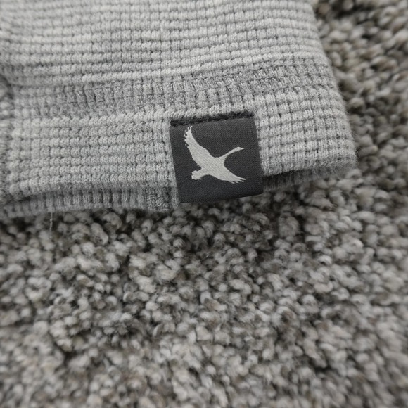 Eddie Bauer Sweater Mens M Gray Waffle Knit Thermal Crewneck Pullover Outdoor - Picture 4 of 11